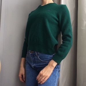 Green merino wool sweater